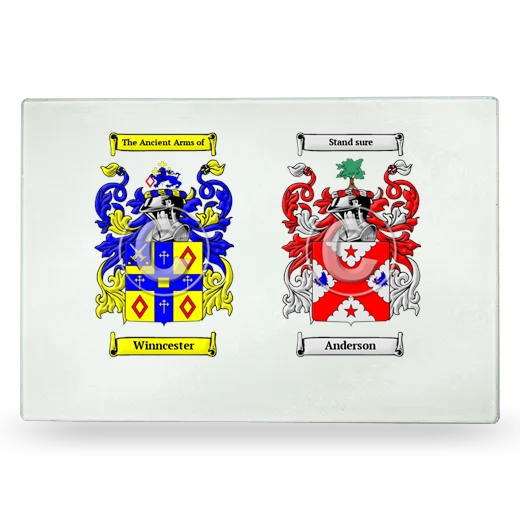 Double Coat of Arms Glass Cutting Board