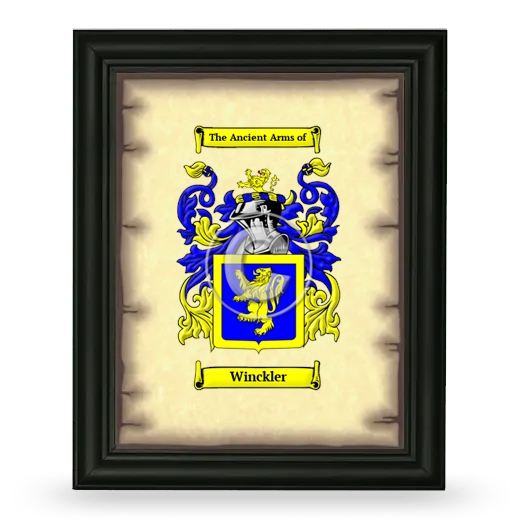 Winckler Coat of Arms Framed - Black