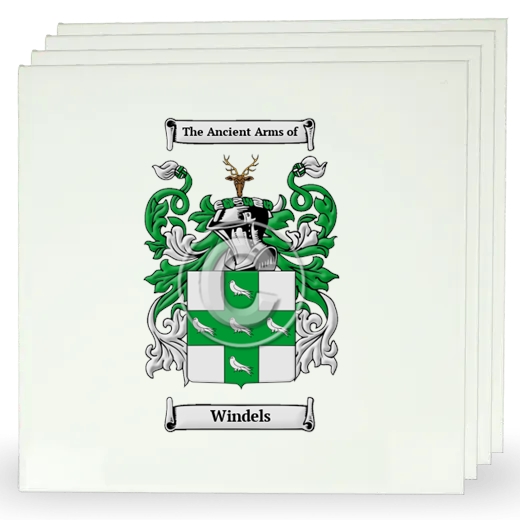 Windels Set of Four Large Tiles with Coat of Arms