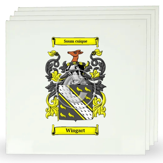 Wingart Set of Four Large Tiles with Coat of Arms