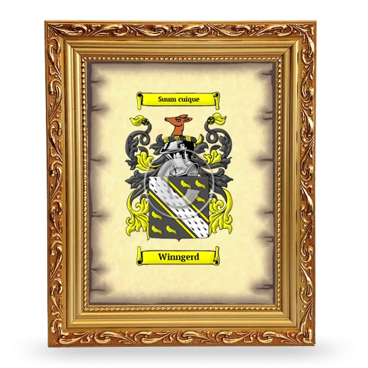 Winngerd Coat of Arms Framed - Gold