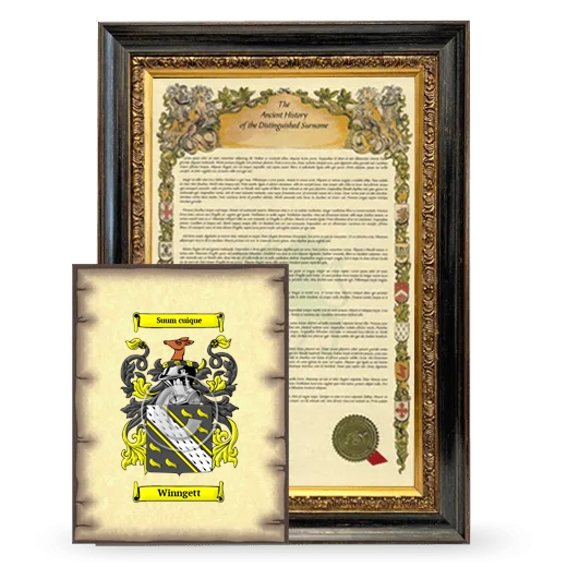 Winngett Framed History and Coat of Arms Print - Heirloom