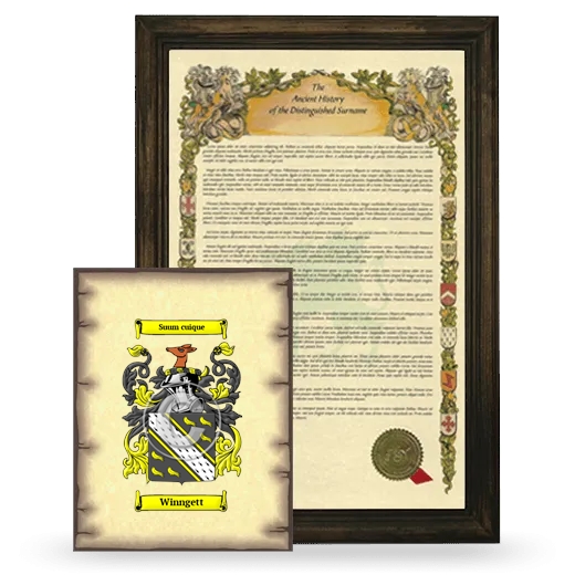 Winngett Framed History and Coat of Arms Print - Brown