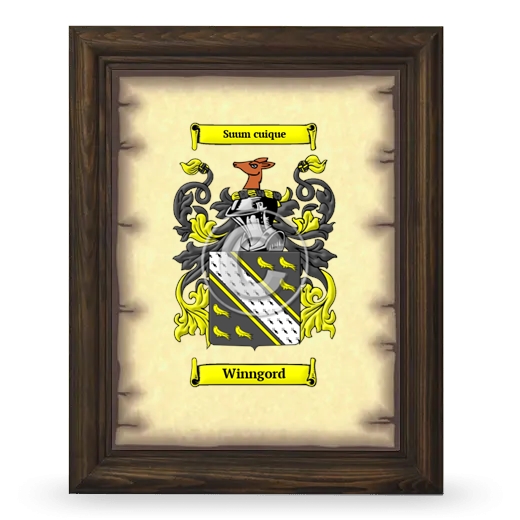 Winngord Coat of Arms Framed - Brown