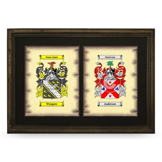 Double Coat of Arms Framed - Brown