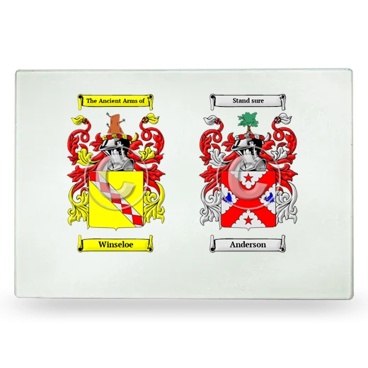 Double Coat of Arms Glass Cutting Board