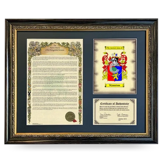 Wynnstum Framed Surname History and Coat of Arms- Heirloom