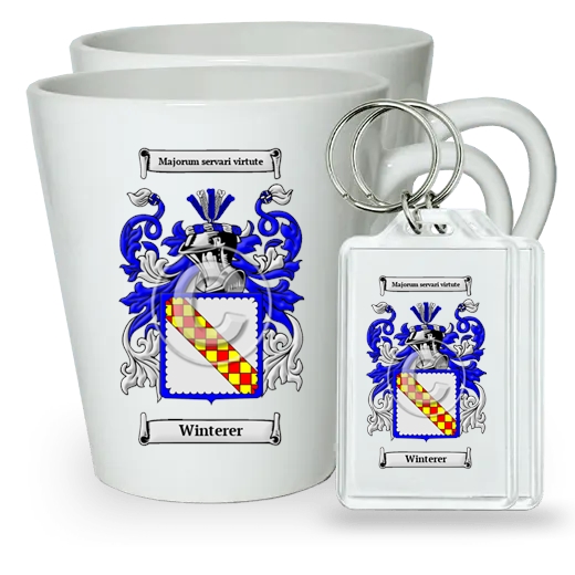 Winterer Pair of Latte Mugs and Pair of Keychains