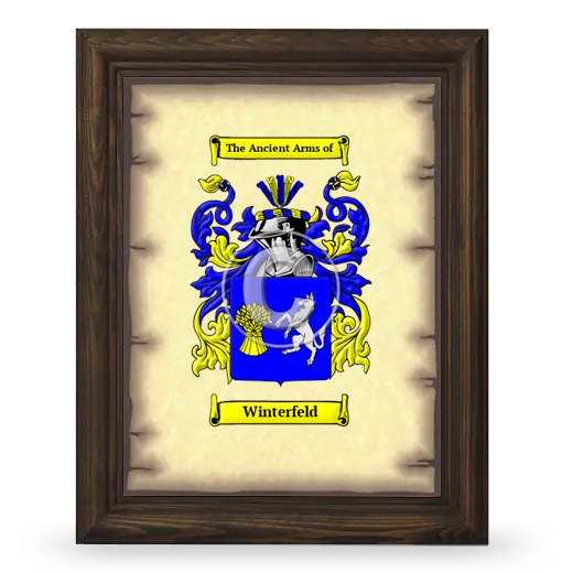 Winterfeld Coat of Arms Framed - Brown