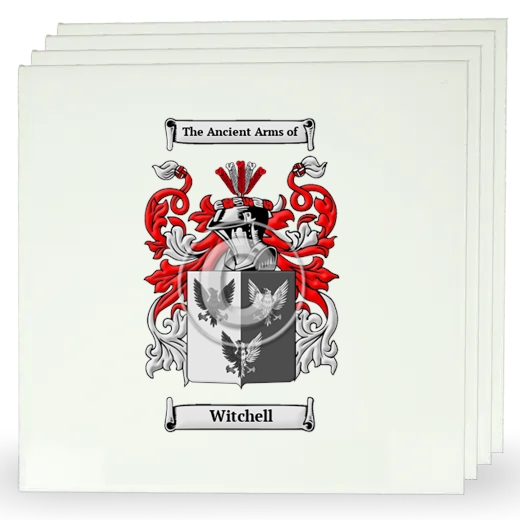 Witchell Set of Four Large Tiles with Coat of Arms