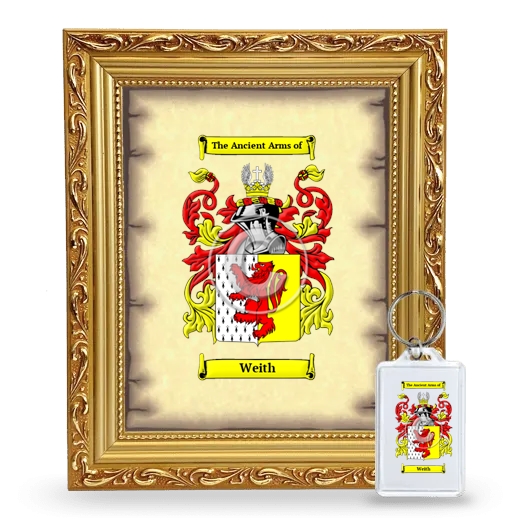 Weith Framed Coat of Arms and Keychain - Gold