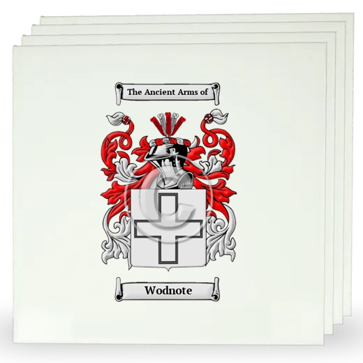 Wodnote Set of Four Large Tiles with Coat of Arms