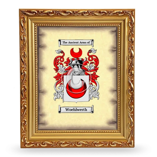 Woehlwerth Coat of Arms Framed - Gold