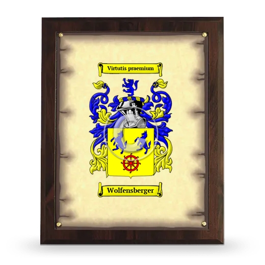 Wolfensberger Coat of Arms Plaque