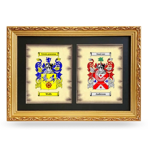 Double Coat of Arms Framed - Gold