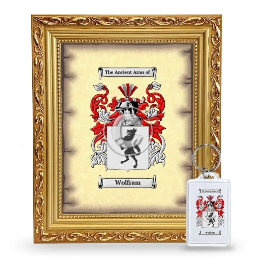 Wolfram Framed Coat of Arms and Keychain - Gold