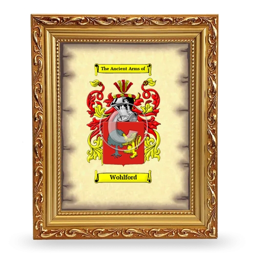 Wohlford Coat of Arms Framed - Gold