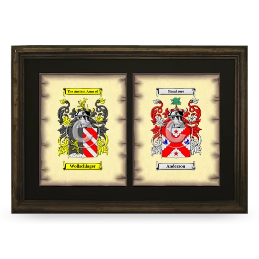 Double Coat of Arms Framed - Brown