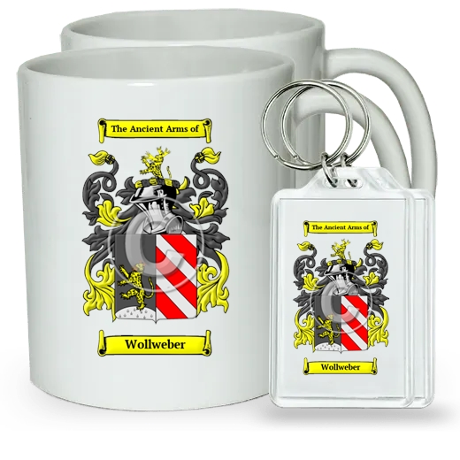 Wollweber Pair of Coffee Mugs and Pair of Keychains