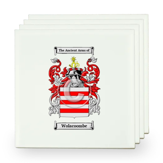 Wolacoombe Set of Four Small Tiles with Coat of Arms