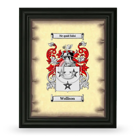 Wollison Coat of Arms Framed - Black