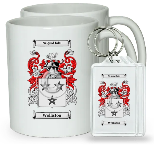 Wolliston Pair of Coffee Mugs and Pair of Keychains