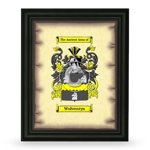 Wolverstyn Coat of Arms Framed - Black