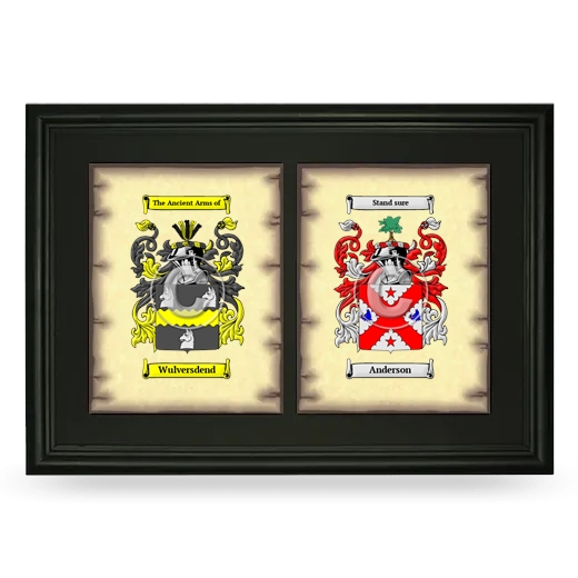 Double Coat of Arms Framed - Black