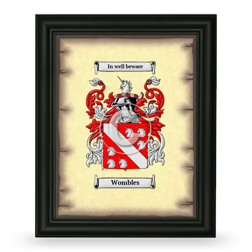 Wombles Coat of Arms Framed - Black