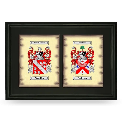 Double Coat of Arms Framed - Black