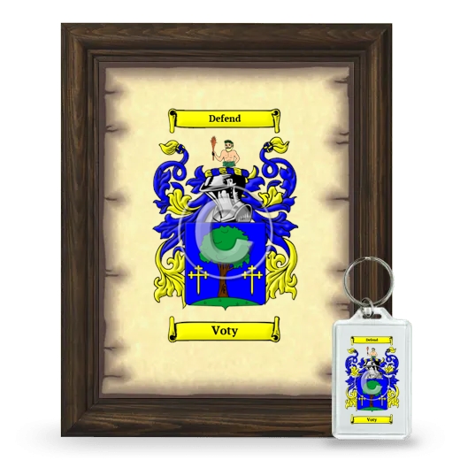 Voty Framed Coat of Arms and Keychain - Brown