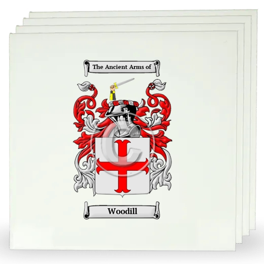 Woodill Set of Four Large Tiles with Coat of Arms