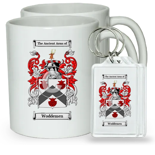 Woddemen Pair of Coffee Mugs and Pair of Keychains