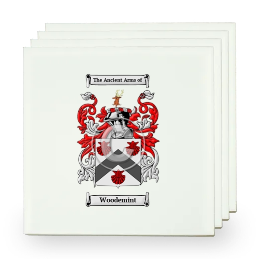 Woodemint Set of Four Small Tiles with Coat of Arms