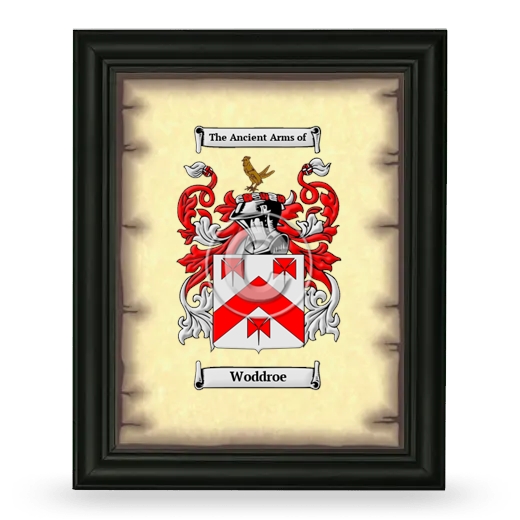 Woddroe Coat of Arms Framed - Black