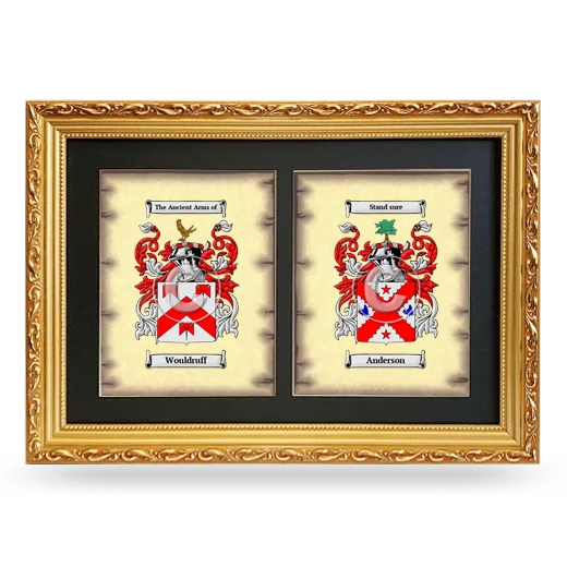 Double Coat of Arms Framed - Gold