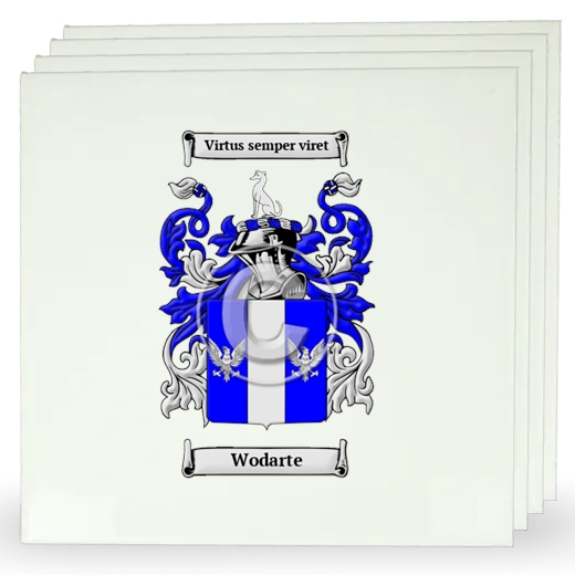 Wodarte Set of Four Large Tiles with Coat of Arms