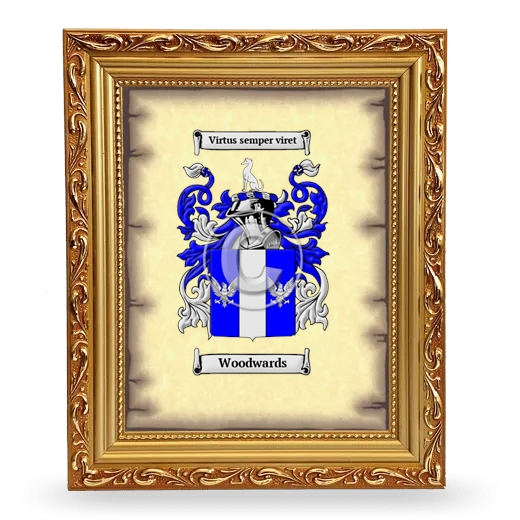 Woodwards Coat of Arms Framed - Gold