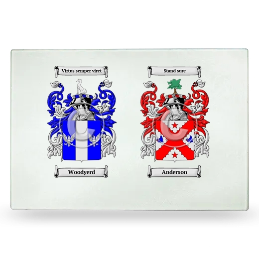 Double Coat of Arms Glass Cutting Board