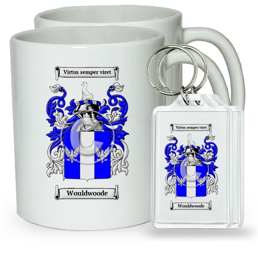 Wouldwoode Pair of Coffee Mugs and Pair of Keychains