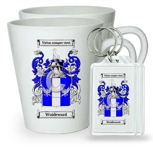 Wuideward Pair of Latte Mugs and Pair of Keychains