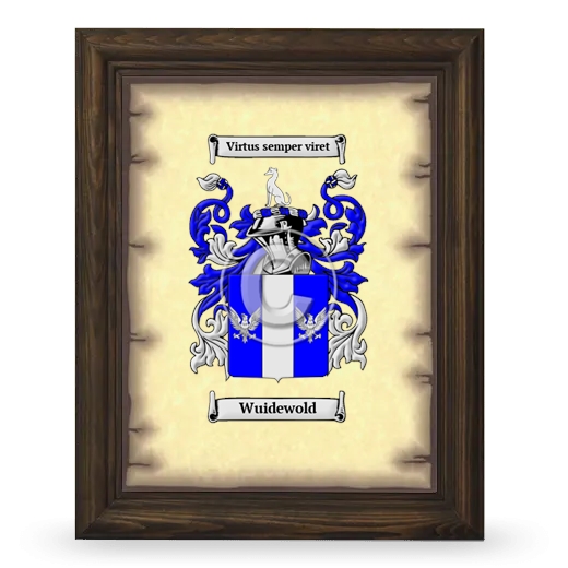 Wuidewold Coat of Arms Framed - Brown