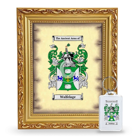 Walfelage Framed Coat of Arms and Keychain - Gold