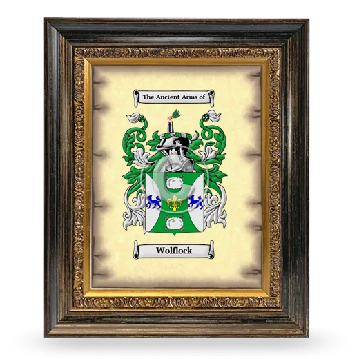 Wolflock Coat of Arms Framed - Heirloom