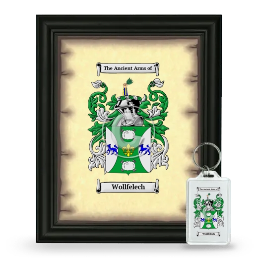 Wollfelech Framed Coat of Arms and Keychain - Black