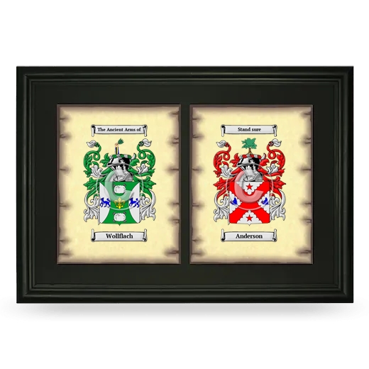 Double Coat of Arms Framed - Black