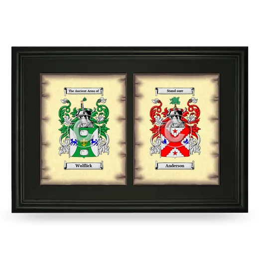 Double Coat of Arms Framed - Black