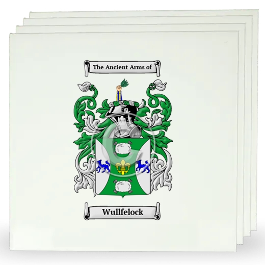 Wullfelock Set of Four Large Tiles with Coat of Arms