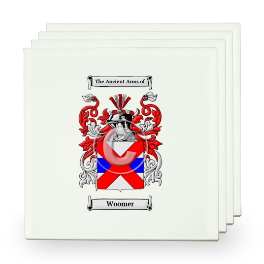 Woomer Set of Four Small Tiles with Coat of Arms