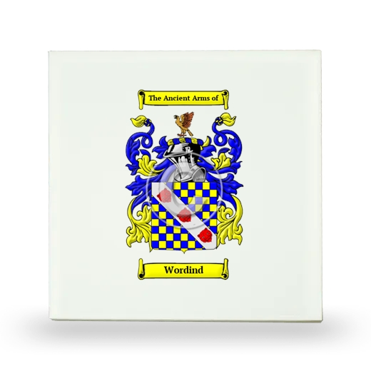 Wordind Small Ceramic Tile with Coat of Arms